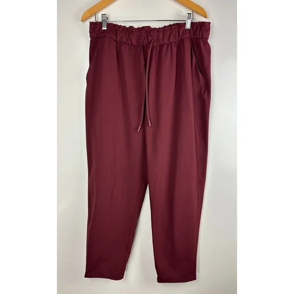 Lululemon Keep Moving Pant 7/8 High Rise Pockets Stretch Cassis Maroon Size 14 - Picture 13 of 13
